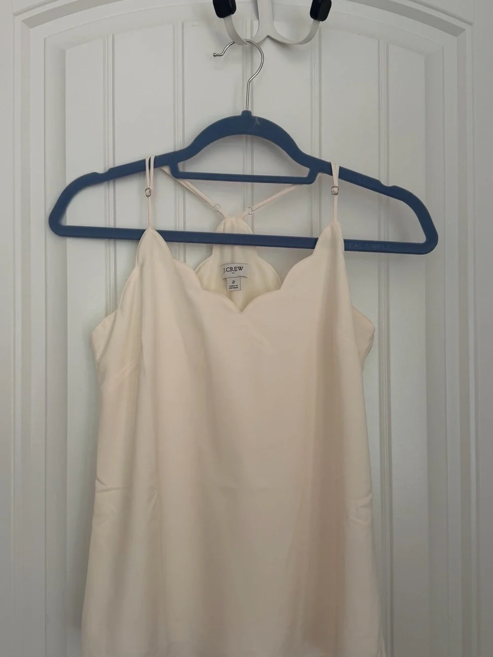 J. Crew Cream Scalloped Cami Slip